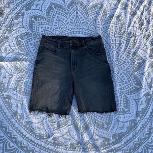 American Eagle Black Long Jean Shorts